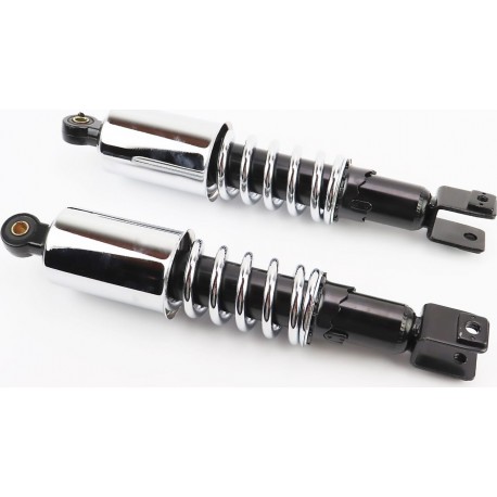 Амортизатор задній 350мм, D-60мм (втулка 10мм / вилка 10мм) з стаканом регулир., хром к-кт 2шт Китай