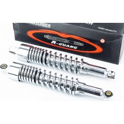 Амортизатор задний JH/CB/CG-340мм*d58мм (втулка 12мм / втулка 10мм) со стаканом регулир., хром к-кт 2шт R-GUANG