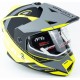 Шлем кроссовый с визором (стандарт DOT), выдвижные очки GLX-802 L (59-60см), чёрно-салатовый мат GALAXY