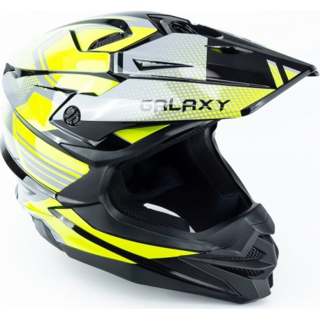 Шлем кроссовый (стандарт DOT) GLX-803 L (59-60см), чёрно-салатовый GALAXY