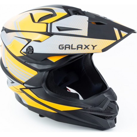 Шолом кросовий (стандарт DOT) GLX-803 L (59-60см), чорно-помаранчевий мат GALAXY