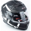Шлем модуляр с откидным подбородком (стандарт DOT), выдвижные очки GLX-912 L (59-60см), чёрно-белый мат GALAXY