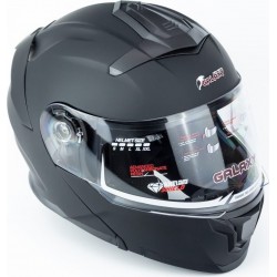 Шлем модуляр с откидным подбородком (стандарт DOT), выдвижные очки GLX-912 L (59-60см), чёрный мат GALAXY