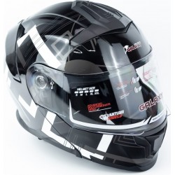 Шолом модуляр з відкидним підборіддям (стандарт DOT), висувні окуляри GLX-912 S (55-56см), чорно-білий GALAXY