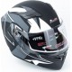 Шлем модуляр с откидным подбородком, выдвижные очки GLX-902 S (55-56см), чёрно-белый мат GALAXY