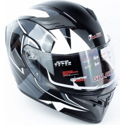 Шлем модуляр с откидным подбородком, выдвижные очки GLX-902 S (55-56см), чёрно-белый GALAXY