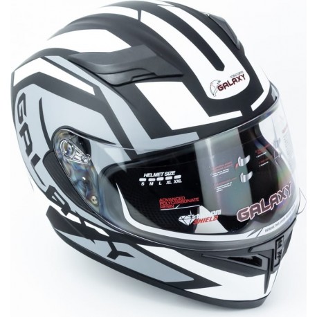 Шолом інтеграл, висувні окуляри GLX-316 L (59-60см), чорно-білий мат GALAXY