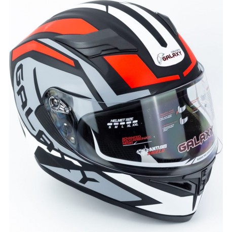 Шлем интеграл, выдвижные очки GLX-316 M (57-58см), чёрно-красный мат GALAXY