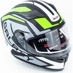 Шлем интеграл, выдвижные очки GLX-316 S (55-56см), чёрно-салатовый мат GALAXY