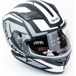 Шлем интеграл, выдвижные очки GLX-316 S (55-56см), чёрно-белый мат GALAXY