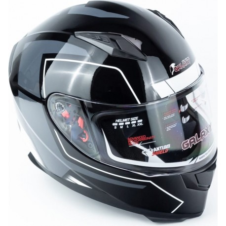 Шлем интеграл GLX-313 L (59-60см), чёрно-белый GALAXY