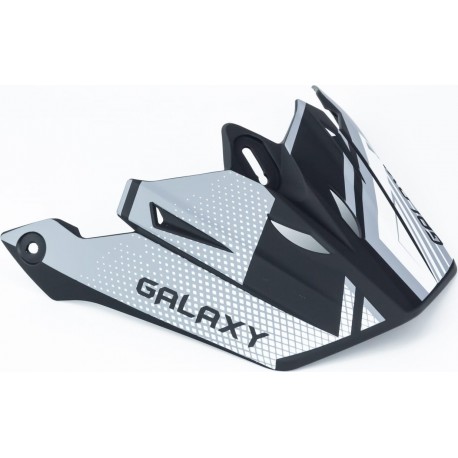 Козирок шолома кросового GLX-803, чорно-білий мат GALAXY