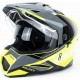 Шолом кросовий з візором (стандарт DOT), висувні окуляри GLX-802 L (59-60см), чорно-салатовий GALAXY