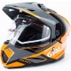 Шлем кроссовый с визором (стандарт DOT), выдвижные очки GLX-802 L (59-60см), чёрно-оранжевый GALAXY