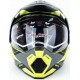 Шолом кросовий з візором (стандарт DOT), висувні окуляри GLX-802 M (57-58см), чорно-салатовий мат GALAXY