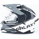 Шлем кроссовый с визором (стандарт DOT), выдвижные очки GLX-802 M (57-58см), чёрно-белый мат GALAXY
