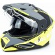 Шолом кросовий з візором (стандарт DOT), висувні окуляри GLX-802 S (55-56см), чорно-салатовий мат GALAXY