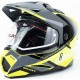 Шолом кросовий з візором (стандарт DOT), висувні окуляри GLX-802 S (55-56см), чорно-салатовий GALAXY
