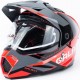 Шолом кросовий з візором (стандарт DOT), висувні окуляри GLX-802 S (55-56см), чорно-червоний GALAXY