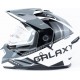 Шлем кроссовый с визором (стандарт DOT), выдвижные очки GLX-802 S (55-56см), чёрно-белый GALAXY