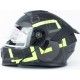 Шлем модуляр с откидным подбородком (стандарт DOT),  очки GLX-912 L (59-60см), чёрно-салатовый мат GALAXY