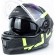 Шлем модуляр с откидным подбородком (стандарт DOT),  очки GLX-912 M (57-58см), чёрно-салатовый мат GALAXY