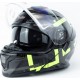 Шлем модуляр с откидным подбородком (стандарт DOT), выдвижные очки GLX-912 M (57-58см), чёрно-салатовый GALAXY