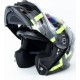 Шолом модуляр з відкидним підборіддям (стандарт DOT), висувні окуляри GLX-912 S (55-56см), чорно-салатовий GALAXY