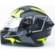 Шлем модуляр с откидным подбородком, выдвижные очки GLX-902 S (55-56см), чёрно-салатовый мат GALAXY