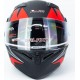Шлем модуляр с откидным подбородком, выдвижные очки GLX-902 S (55-56см), чёрно-красный мат GALAXY