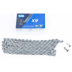 Цепь KMC X9 EPT приводная  на 9 скоростей, серебристая