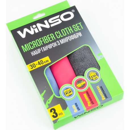 Серветка мікрофібра 30х40см "WINSO", набір 3шт WINSO