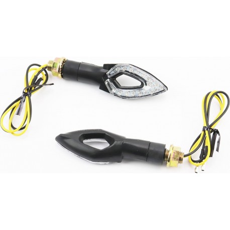 Поворотник диодный LED "СТРЕЛА" с отверстием, черный, к-кт 2шт GXmotor