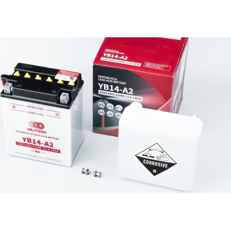 Аккумулятор 12V14Аh YB14L-A2 кислотный (L134*W89*H166мм) OUTDO