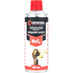 Смазка проникающая с преобразователем ржавчины "ЖИДКИЙ КЛЮЧ" с молибденом,  400ml INTERTOOL