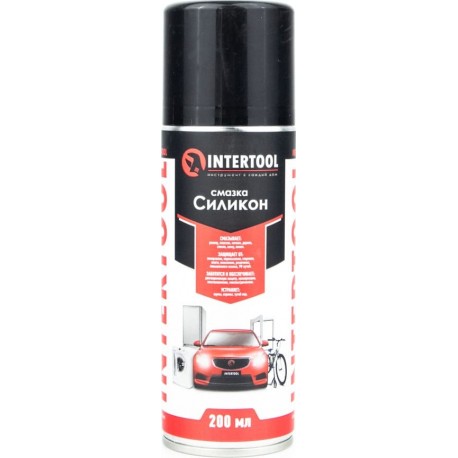 Смазка силиконовая, водоотталкивающая "SILICONE", аэрозоль 200ml (FS-6020) INTERTOOL