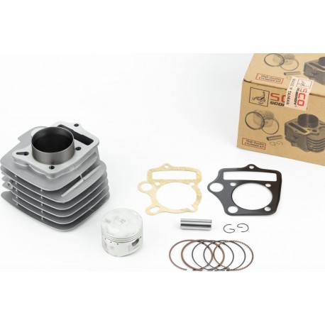 Цилиндр к-кт (цпг) 125cc-54мм (палец 14мм, высота цилиндра 78,3мм, высота поршня 37мм), (см. фото размеров) Scorpion