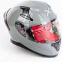 УЦІНКА Шолом інтеграл з пінлоком (стандарт DOT/ECE), висувні окуляри APEX L (59-60см), сірий  потертість) AXOR