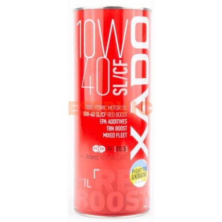 Масло 4T 10W-40 полусинтетическое универсальное "ATOMIC OIL SL/CF RED BOOST", 1L metal (XA26144) XADO