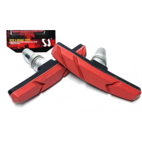 Тормозные колодки V-brake, красные SHUANGJIE