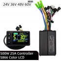 Контроллер для электро велосипеда 36В 48В 500 Вт на 25А с цветным дисплеем