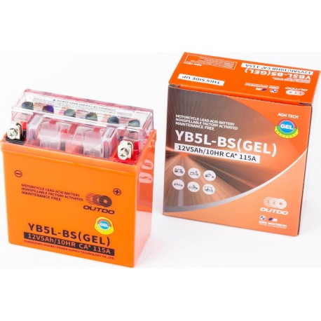 Акумулятор 12V5Ah YB5L-BS GEL (L120*W60*H130мм) "Active" OUTDO