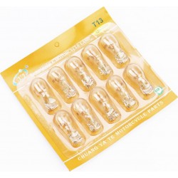 Лампа поворотника T10 (без цоколя), белая 12V/10W , к-кт 10шт CYT