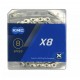 Цепь KMC X8 приводная 1/2х3/32х116L на 8 скоростей серебристо-серая