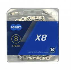 Цепь KMC X8 приводная 1/2х3/32х116L на 8 скоростей серебристо-серая