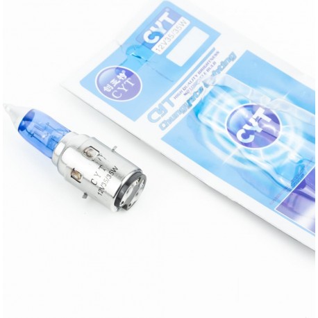Лампа фари BA20D 12V 35/35W "super", синя "свічка" тип 5 CYT