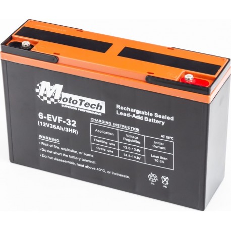 Аккумулятор 12V36Ah 6EVF32 кислотный (L267*W78*H170мм) для электротранспорта OUTDO