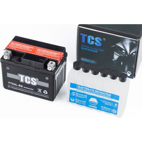 Аккумулятор 12V4Ah YTX4L-BS кислотный (L113*W70*H90мм) TCS