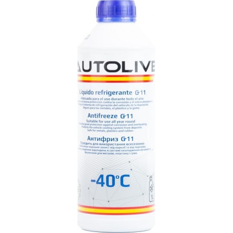 Рідина охолоджуюча -40°C "АНТИФРИЗ G11" блакитний, 1L AUTOLIVE