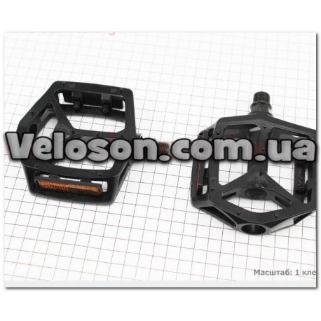 Педали BMX 9/16" (111.5x102x22mm) алюминиевые, черные VB-249DU Wellgo